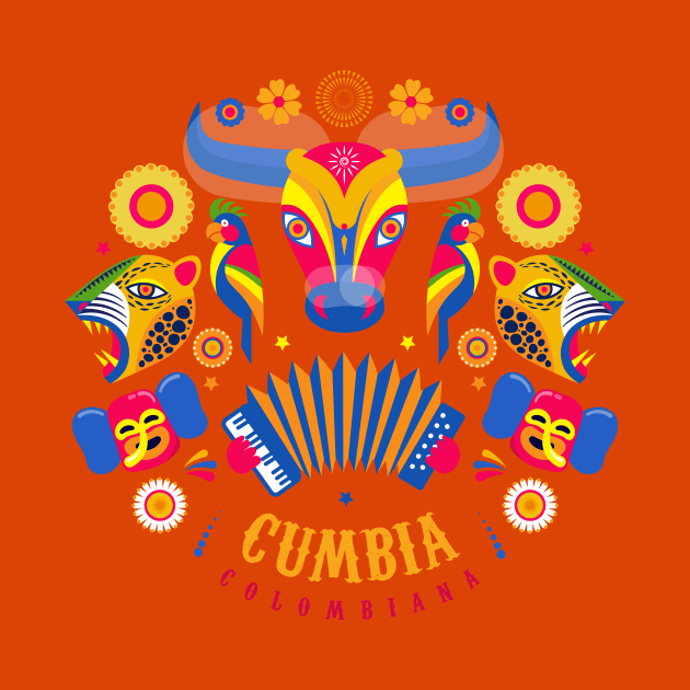 Cumbia colombiana - colombian music - fiesta design by verde