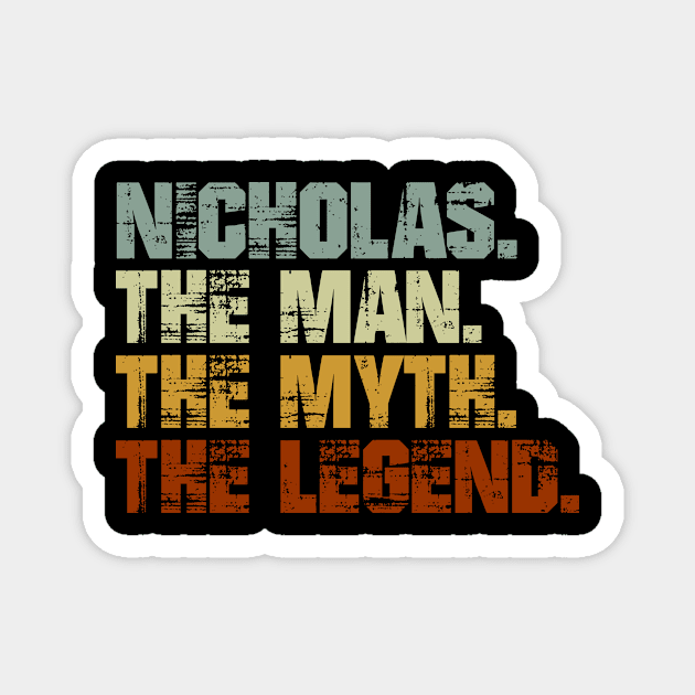 Nicholas The Man The Myth The Legend Magnet by designbym