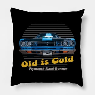 Plymouth Road Runner Hemi American Muscle Old is Gold Pillow