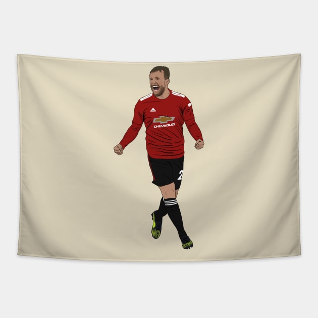 Luke Shaw Goal Celebration Vs City Tapestry by Hevding