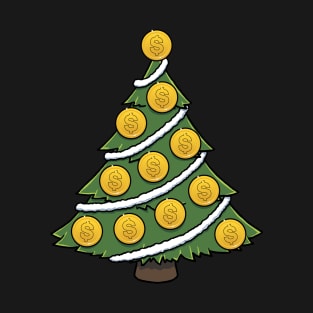 Gold Money Christmas Tree T-Shirt