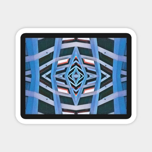 Blue Lines Pattern Magnet by Dturner29