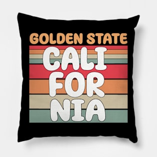 Golden State California Retro Pillow