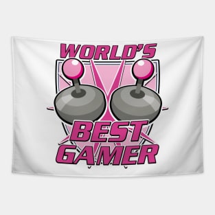 World's Best Gamer logo Tapestry