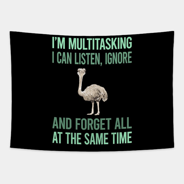 Multitasking Ostrich 45 Tapestry by lainetexterbxe49