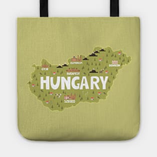 Hungary Illustrated Map Tote