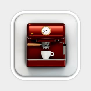 Vintage Espresso Machine Icon with Coffee Cup Magnet