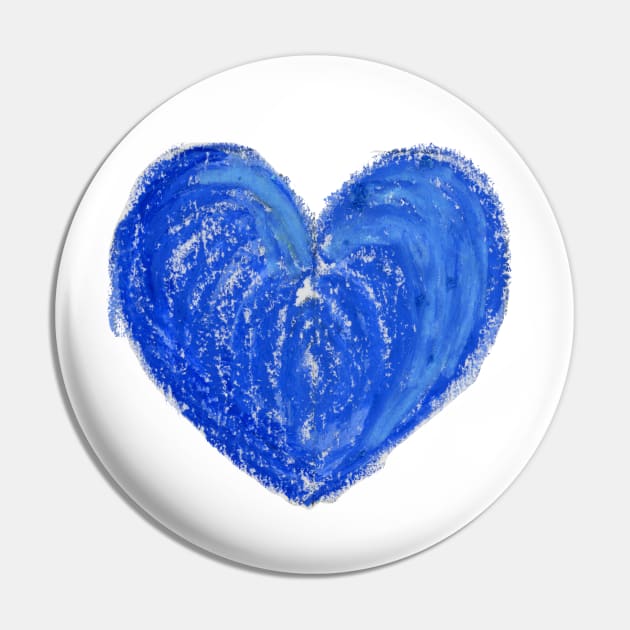 Blue Heart Drawn With Oil Pastels Pin by CrysOdenkirk