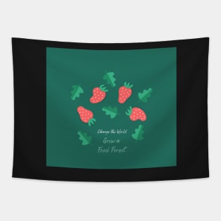 Strawberry Pattern Change the World Tapestry