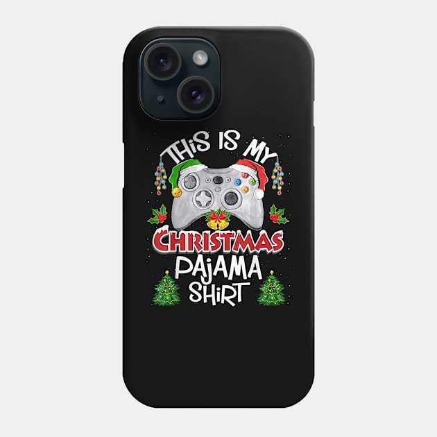 This is My Christmas Pajama Santa Hat Gamer Video Game Games Phone Case by nervousorangutan