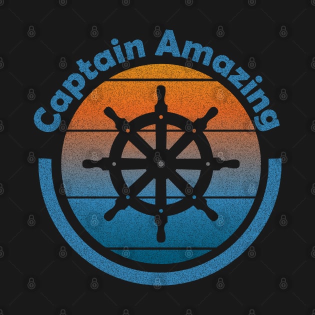 Captain Amazing at the Helm Sailing by eighttwentythreetees