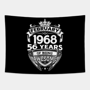 February 1968 56 Years Of Being Awesome 56th Birthday Tapestry