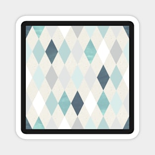 Simple Argyle Pattern in Blue and Silver Magnet