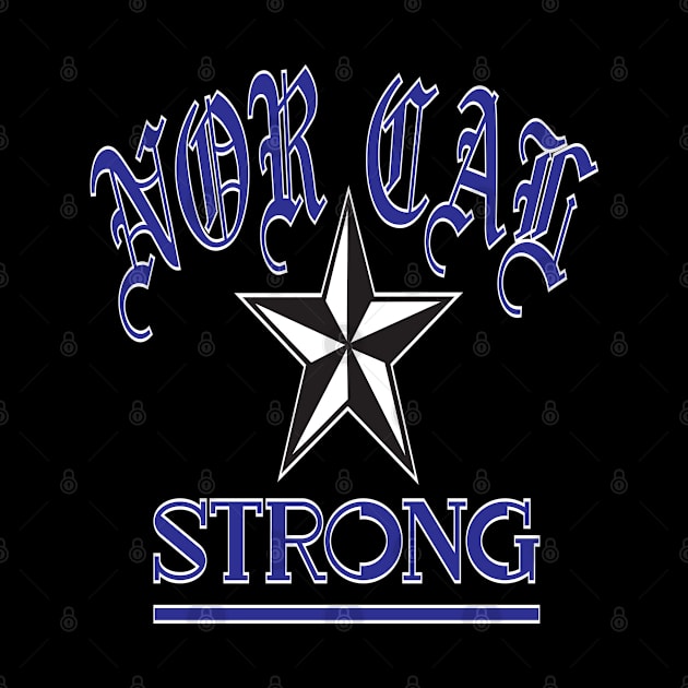 NOR CAL STRONG DESIGN #1-BLUE/WHITE BORDER by SELcustoms