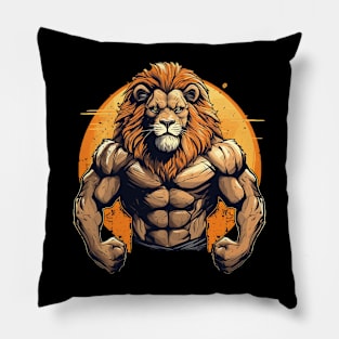 lion bodybuilder Pillow