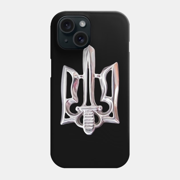 Ukrainian symbol silver tryzub Phone Case by Gogodzy