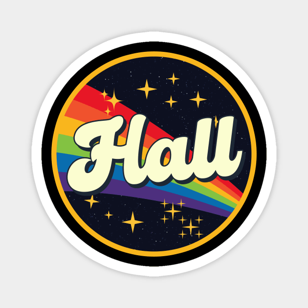 Hall // Rainbow In Space Vintage Style Magnet by LMW Art
