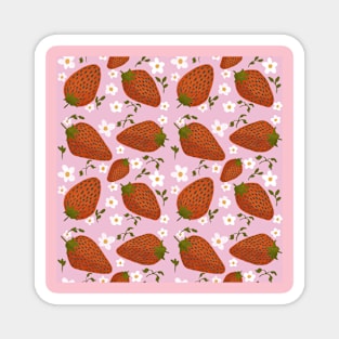 Strawberry repeat pattern Magnet