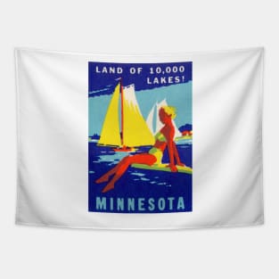 1940 Minnesota, Land of 10,000 Lakes Tapestry