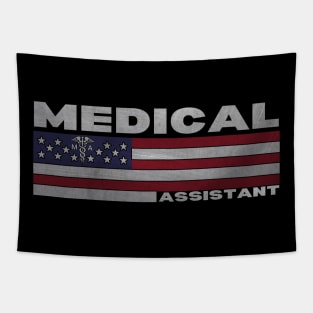 Funny Medical Assistant American Flag Tapestry