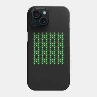 monochrome green abstract repeating pattern Phone Case