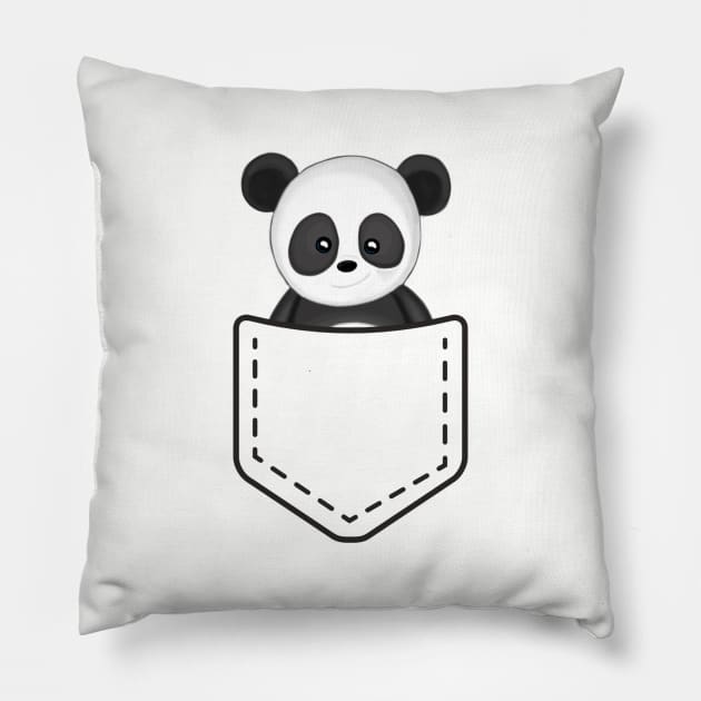Panda in Pocket Pillow by valentinahramov