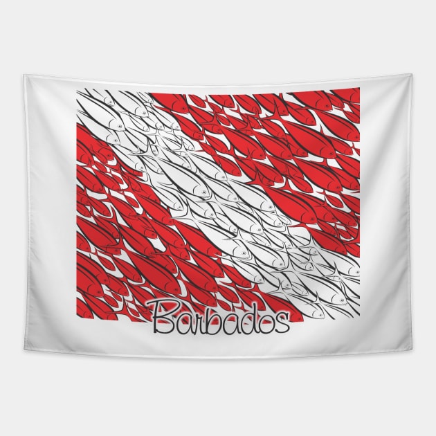 Scuba Diving Flag Barbados Tapestry by Fun Graffix!