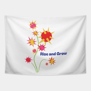 Rise and Grow Botanical Illustration Tapestry