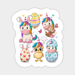 Cute Easter Unicorns Magnet