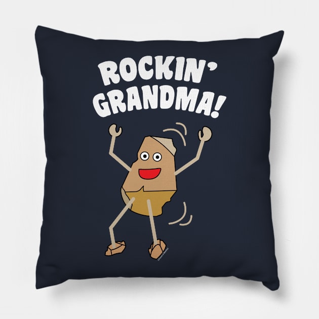 Rockin' Grandma White Text Pillow by Barthol Graphics