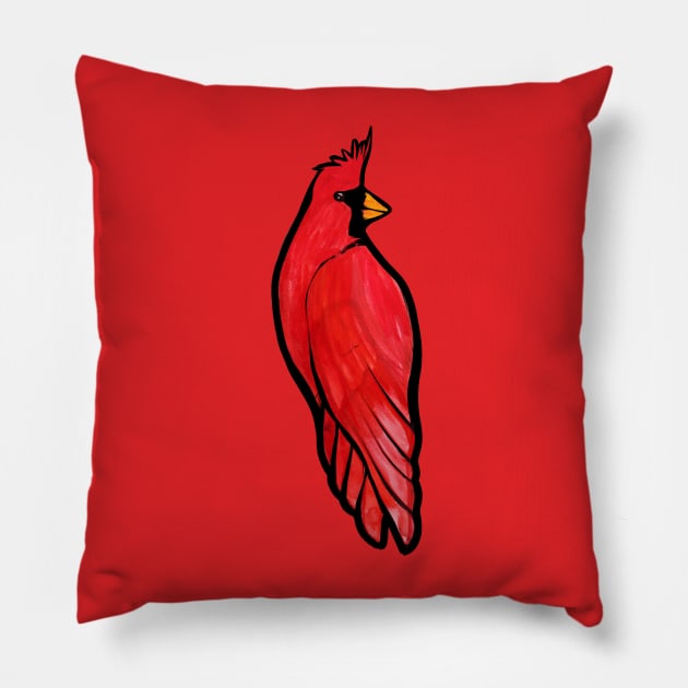 Red Cardinal Pillow by bubbsnugg