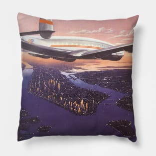 Vintage Travel by Airplane Pillow