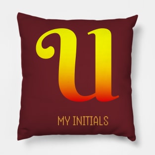 Letter U Initials Unique Name T-Shirt Pillow