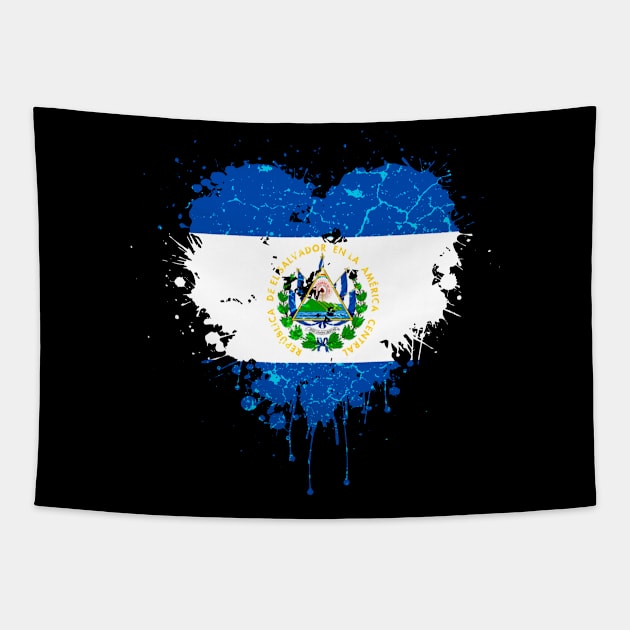 El Salvador Flag Tapestry by Mila46