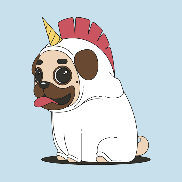 Cute Pug Unicorn by madebyTHOR