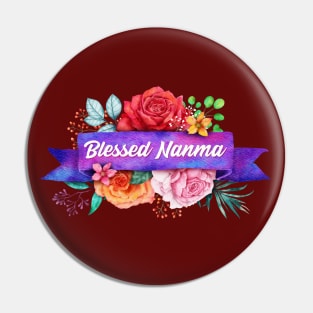 Blessed Nanma Floral Design with Watercolor Roses Pin