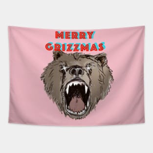 Merry Grizzmas Tapestry