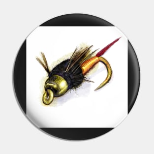 The Copper John, Fly Fishing Art Pin