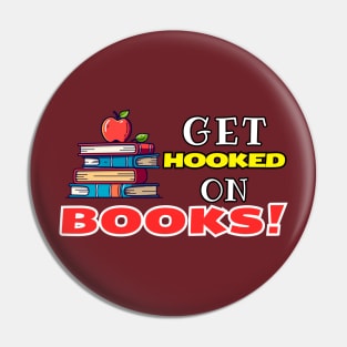 Apple of Wisdom: Get Hooked on Books Pin