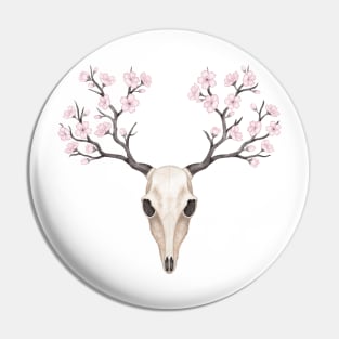 Blooming deer skull Pin