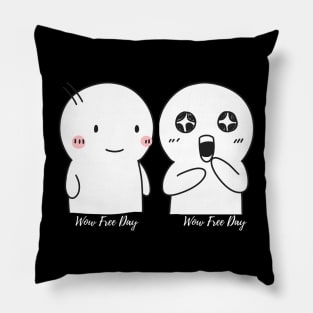 Wow Free Day Funny Cute Shirt Gift For Birthday Pillow