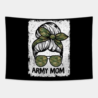 Army Mom Messy Bun Tapestry