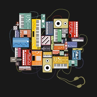 Electronic Musician Synthesizers and Drum Machine Dj T-Shirt