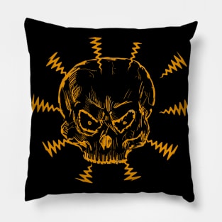 Yellow Skull Pillow