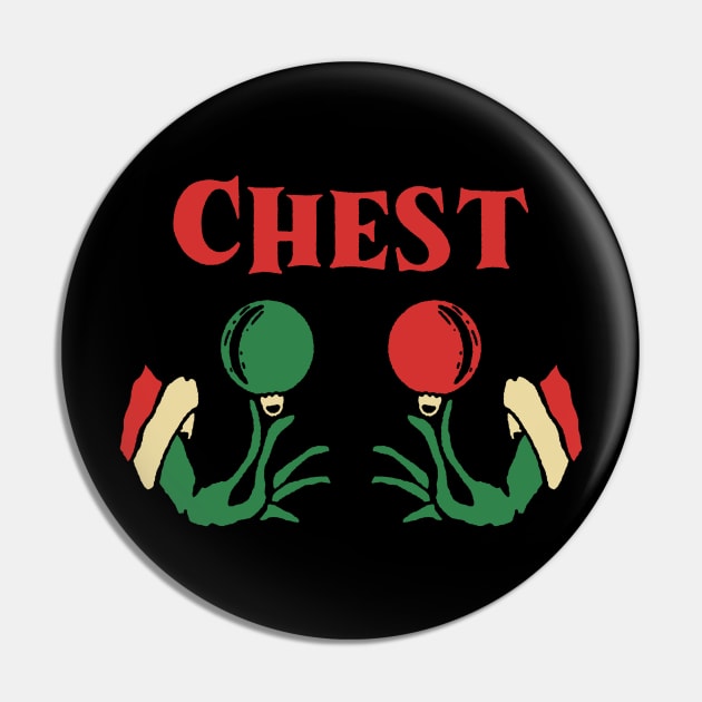 Chest Nuts Funny Christmas Pin by maddude