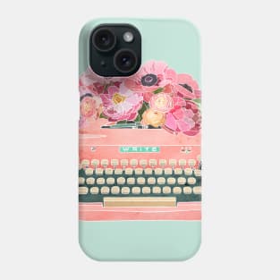 Typewriter with Flowers Phone Case