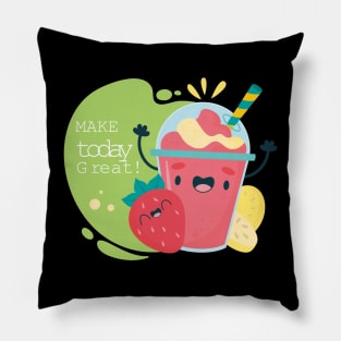 make today great cute summer fruits with motivational Pillow