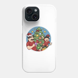 Dad and Son Christmas Tree Cartoon Phone Case