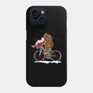 Bigfoot and Santa riding a bike Phone Case