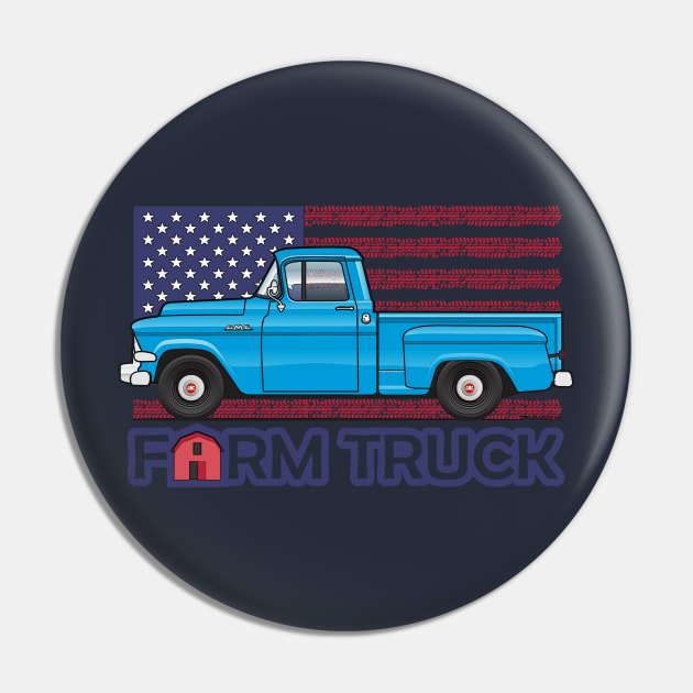 Blue Farm Truck Pin by JRCustoms44